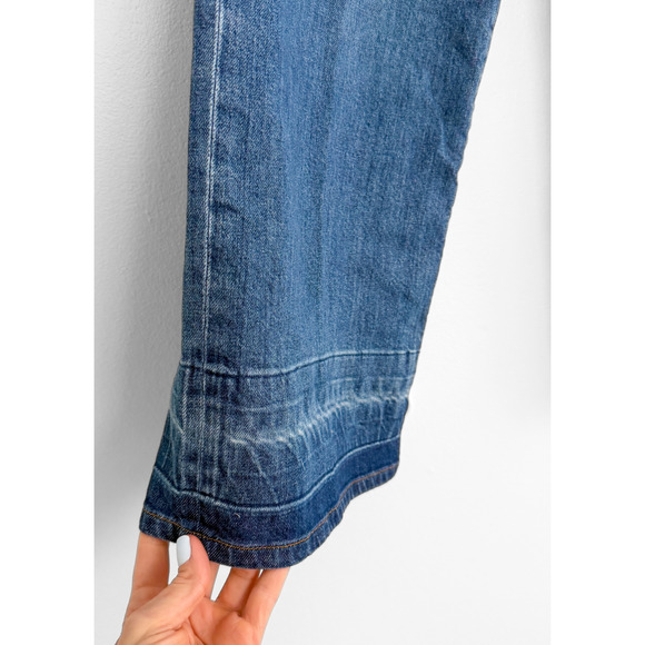 Simkai Jude Wide Leg Denim Jeans Medium Wash Ombre Cuffs USA 29 - Picture 4 of 11